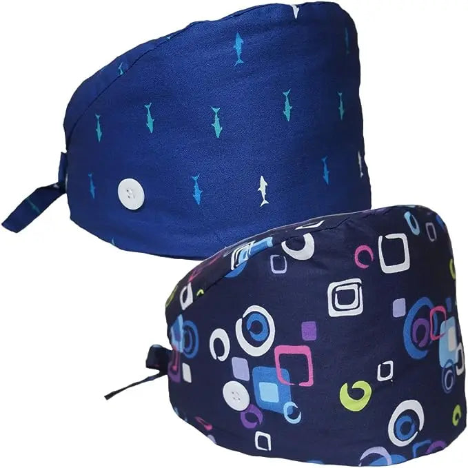 Working Caps with Button and Sweatband Adjustable Working Hats Elastic Scrub Hats Nurse Scrub Cap Nurse Hats for Women