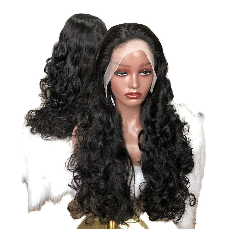 New Custom Color Popular 13x6 Bouncy Wave Full Lace Frontal Wig HD Transparent Lace Human Hair Wig for Women