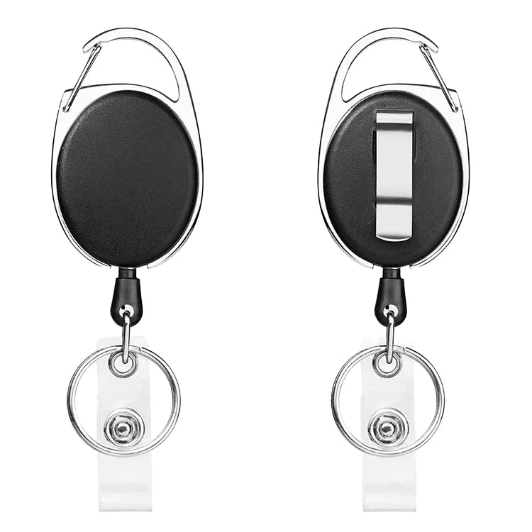 High Quality Square Shape PVC ID Card Name Badge Holder China Factory Wholesale Retractable Badge Reel