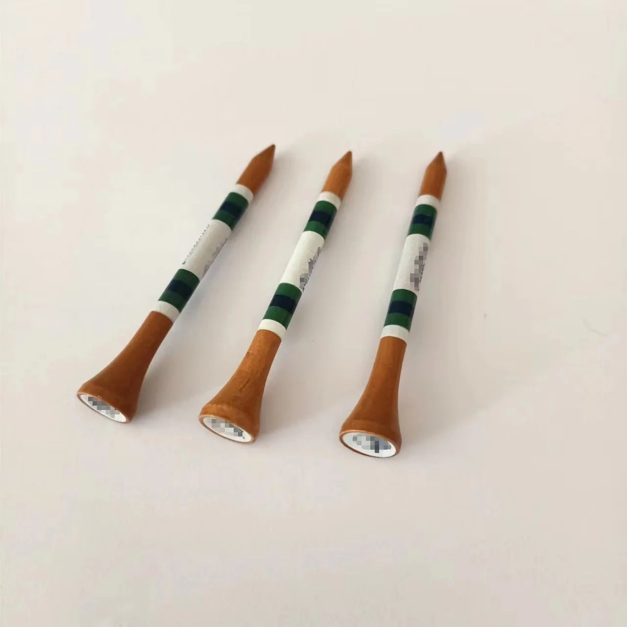 Custom Bamboo Wood Golf Tees with Logo Striped Design 70mm Regular Size OEM Available Free Sample MOQ 10000PCS