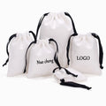 Beige Canvas Cotton Drawstring Pouch Custom Logo Printed Jewelry Packaging Small Cloth Bag Storage Bags