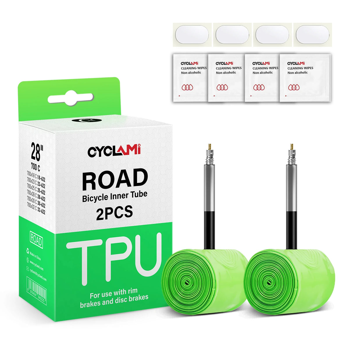 2pcs CYCLAMI Superlight 30g TPU Inner Tube with Presta Valve for Road Bike 45mm 65mm 85mm 700x18C-32C Ultralight Inner Tube