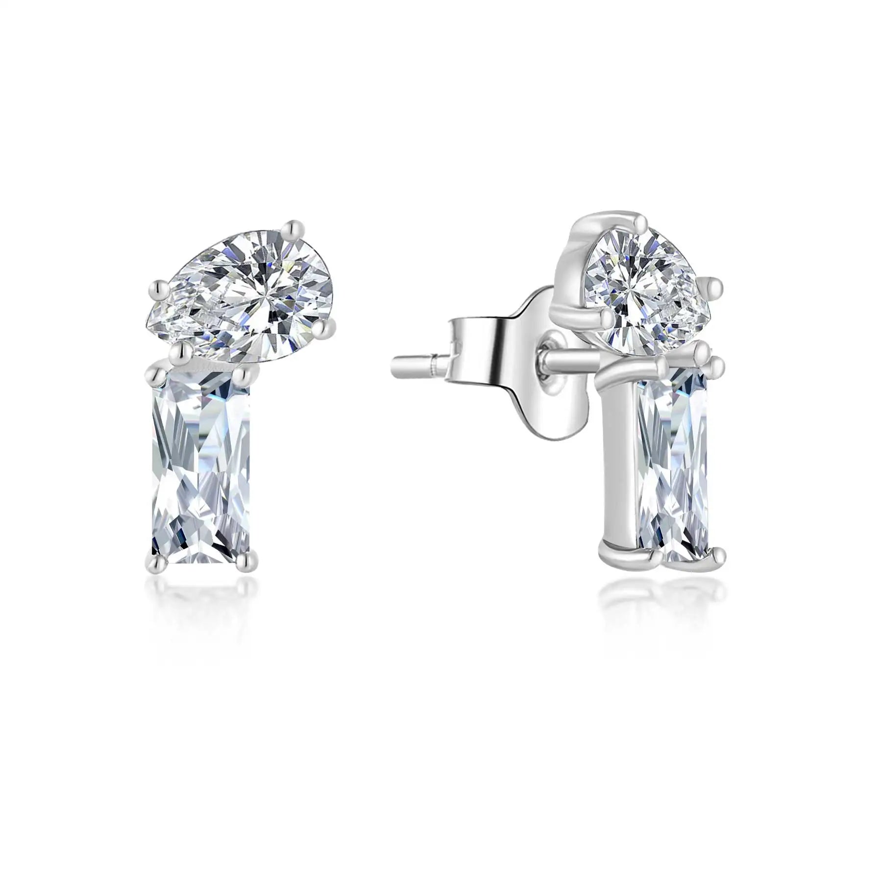 QX Custom Luxury  Fine Jewelry 925 Sterling Silver Cubic Zirconia Wedding Engagement Party Classic Little Women Stud Earrings