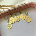 Women Jewelry Waterproof Compass Map 18k Gold Plated Woman Fashion Stainless Steel Necklace Sun Moon Snake Pendant Necklace