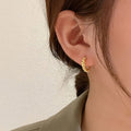 Trendy 18K Gold Plating Mini Round Circle Huggie Brass Earrings 925 Silver Post Small Twisted Rope Hoop Brass Earrings