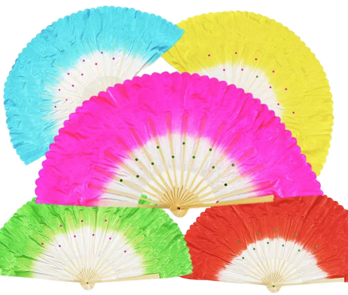 Handmade Folk Art Style Folding Fans with Silk Coverings and Bamboo Handle 33cm*68cm Wedding Parties & Events Use