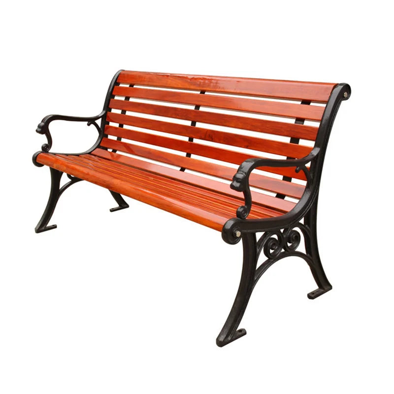 Outdoor Park Hard Solid Wood Bench Seat Outside Street Sitting Bench Seating Public Garden Long Composite Wood Chair Bench