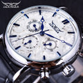 Jaragar Blue  Series Elegant Design Genuine Leather Strap Male Watch Mens Watches Top Brand Luxury Clock Men