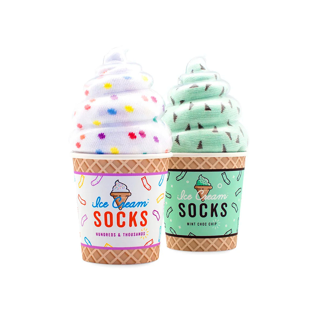 New Design Custom Knitted Breathable Crew Thick Cotton Nylon Spandex Ice Cream Socks for Daily Use