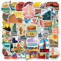 50pcs Travel City Scenery Country Landmark Vinyl Stickers Plastic Bottle Label Perfume Label Sticker MegaBDM