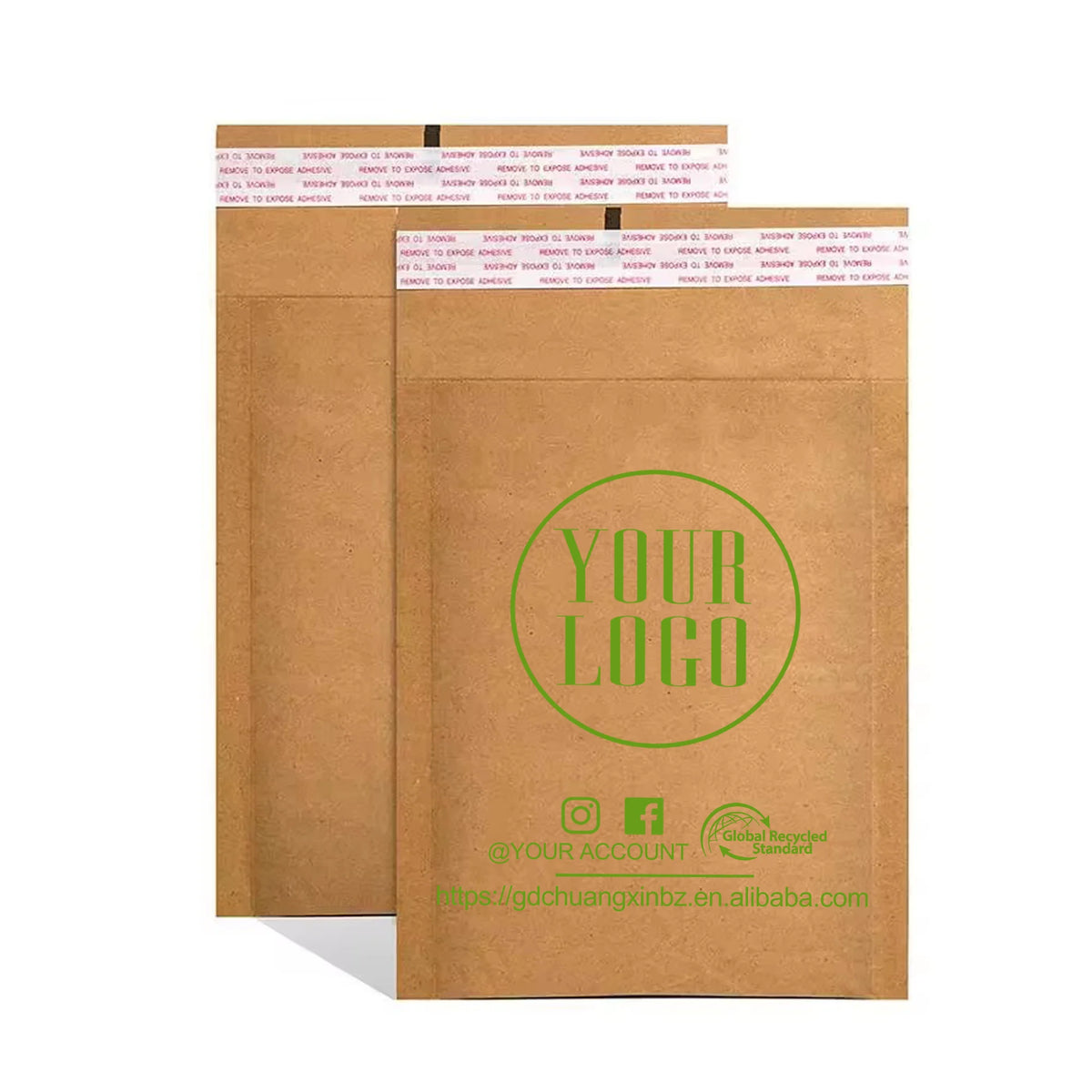 GDCX Eco Friendly Resealable Kraft Paper Honeycomb Shipping Envelopes Custom Logo Recyclable Kraft Paper Compostable Mailing Bag