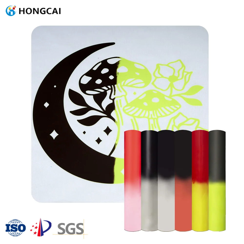 Hongcai Low Temperature Color Changing Heat Transfer Vinyl Roll for Color Changing Printing Material on Clothing