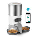 Automatic Pet Feeder Food Dispenser With Wifi App Control and Two-Way Splitter  Double Bowls Food Feeder for Cat &  Dog