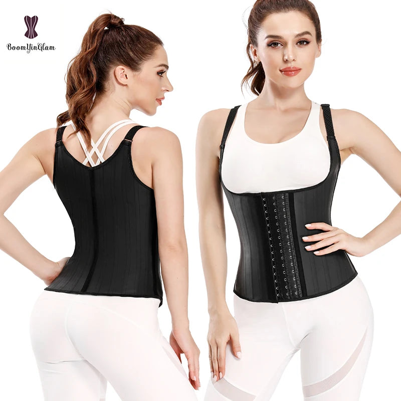 2020 Newest Style 25 Steel Boned Strap Waist Trainer Latex Waist Cincher Corsets and Bustiers Women Corselet Waist Trainer Vest