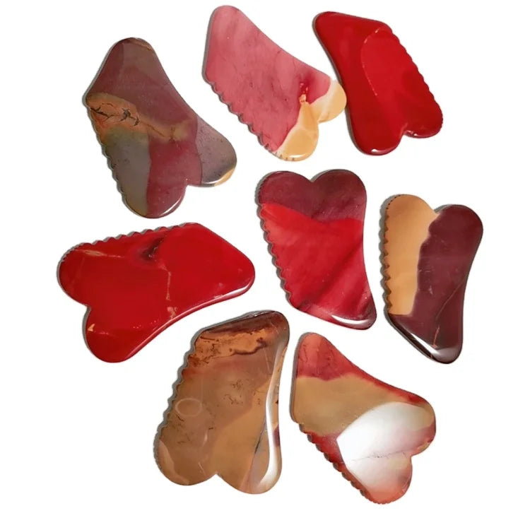 Huiying Mookaite Jasper Massage Tool Guasha Massager Gua Sha Scraping Tool Spiky Guastone
