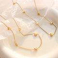 PVD 18k Gold Plated Jewelry Set Stainless Steel Bracelets Love Heart Charm Necklace for Women