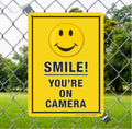 Smart Metal Sign Smile You're on Camera Aluminum Sign 20.2*30.5CM Wall Hanging Metal Craft