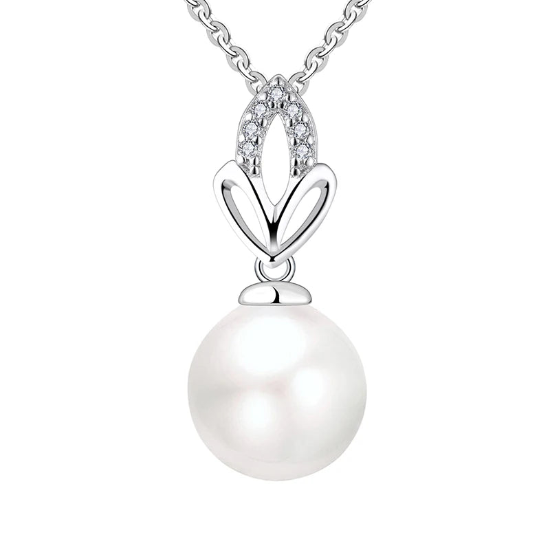High Quality 925 Sterling Silver Leaf Mother of Pearl Mounting Necklace for Women