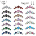 ASTM F136 Titanium High Grade Internally Threaded Zircon Body Jewelry Labret Lip Piercing Earrings Jewelry Opp Punk Earrings N/A