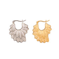 Hypoallergenic Tarnish Free Flowers Petal Hoop Earrings 18k Gold Plated Stainless Steel Statement Charm Fashion Earrings