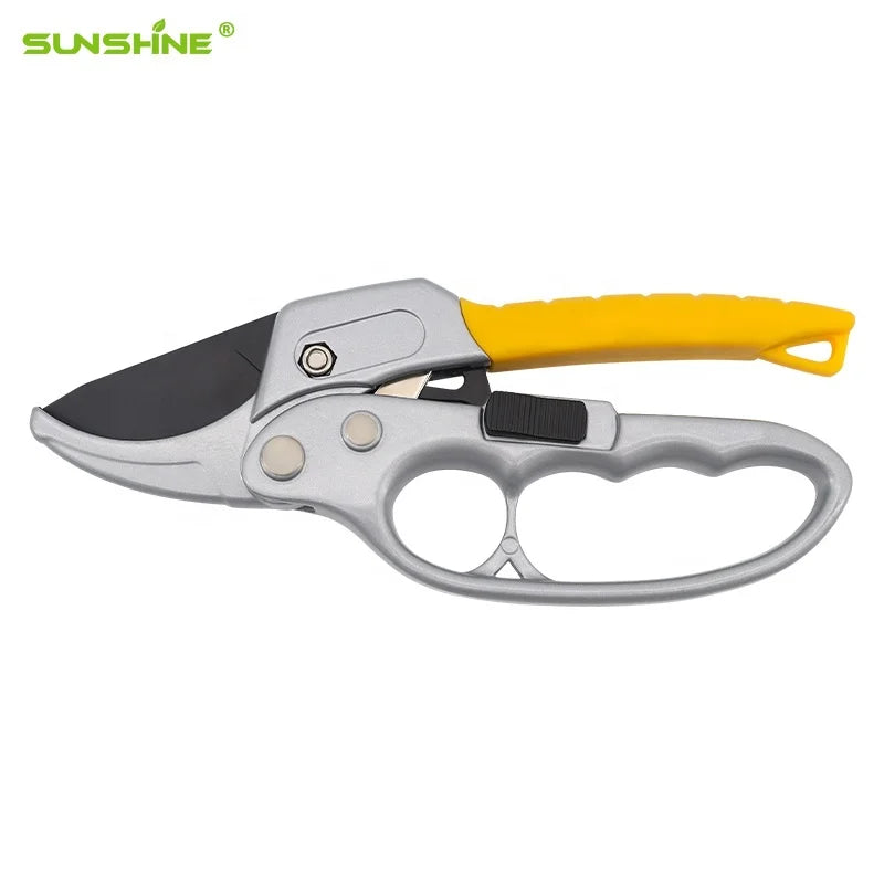 SUNSHINE Powerful Garden Shears Premium 8'' Pruning Shears Ratchet Type-3 Times More Labor Saving Gardening Shears