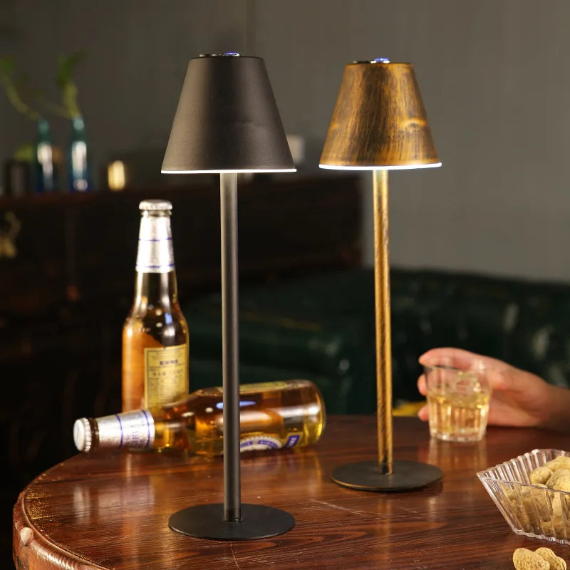 Nordic Iron Art Atmosphere Touch Dimming Restaurant Table Lights Desk Lamp LED