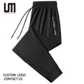 Liu Ming Custom Logo Fashion Brand Men Summer Thin Ice Silk Solid Color Trousers Drawstring Plus Size 8XL Sports Sweatpants
