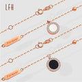 Fashion 18k Real Gold Fine Jewelry Black and White Round Cakes Pendant Bracelet Fine Jewelry Soild 18k Gold Pure for Women Gift