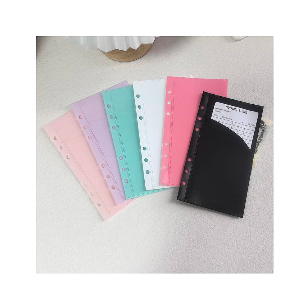 Hot Sales A5 A6 A7 Frosted Clear Double Layers Custom Money Organizer Bag Right Loader Budget Pocket Two Pocket Cash Envelope
