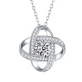 925 Sterling Silver Fresh Sweet Sparkling Gemstone Pendant Necklace Four Clover Moissanite Trendy Weddings Parties