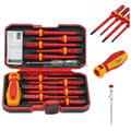Premium Leather Tool Set With VDE Insulated 1000V Electric Screwdriver Kit