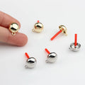 Factory Supply Gold Silver Plated Round Women's Earrings Simple Design Zinc Alloy Studs Earrings for Jewelry Making