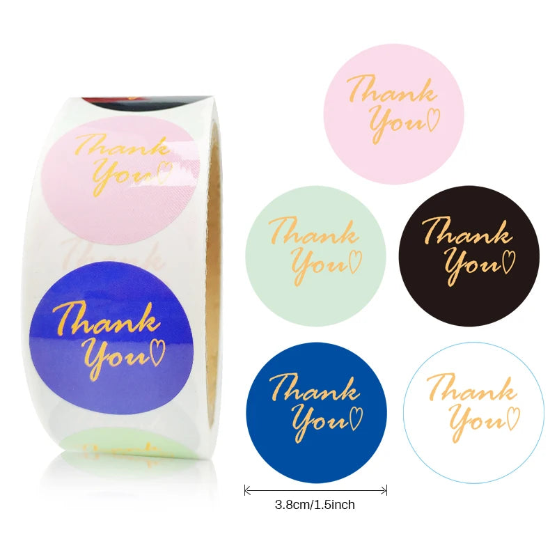2025 Hot Sales Sticker Custom Packaging Labels Logo Roll Thank You Stickers for Small Business
