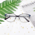 Multicolored Round Women Half Rimless Metal Optical Frames Glasses Eyeglasses