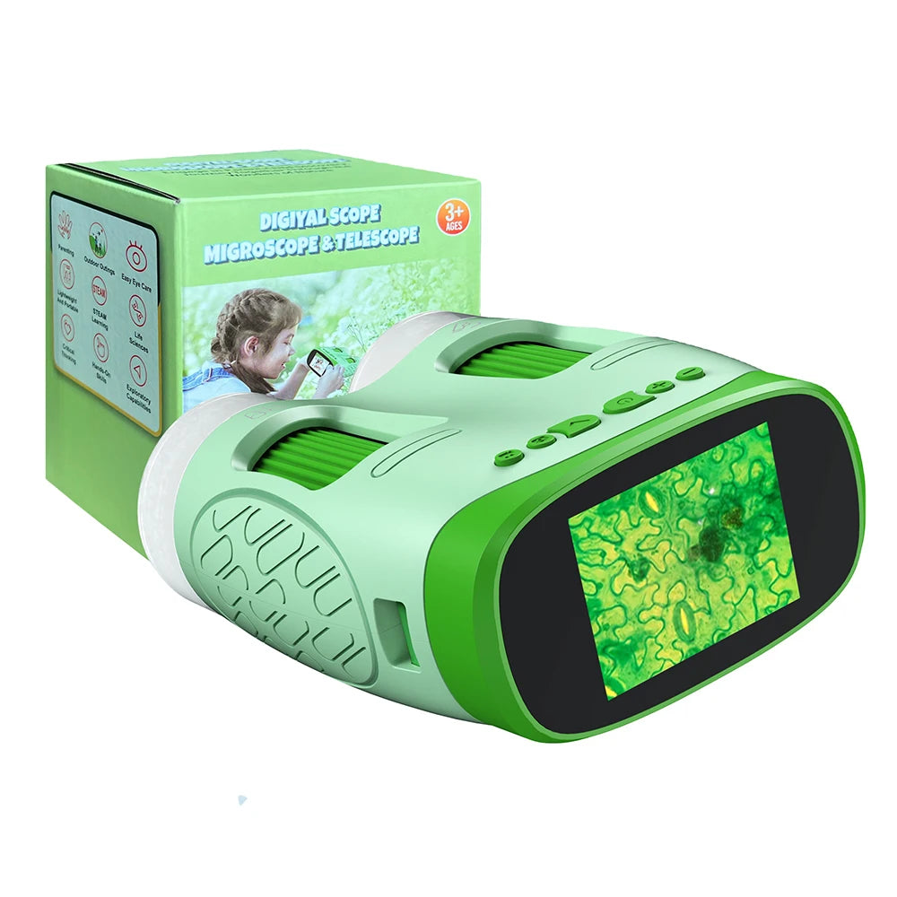 2026 Digital Microscope 2 in 1 Telescope Educational Toy Science Optical Microscope Toy Camera for Nature Exploration Kids Gift