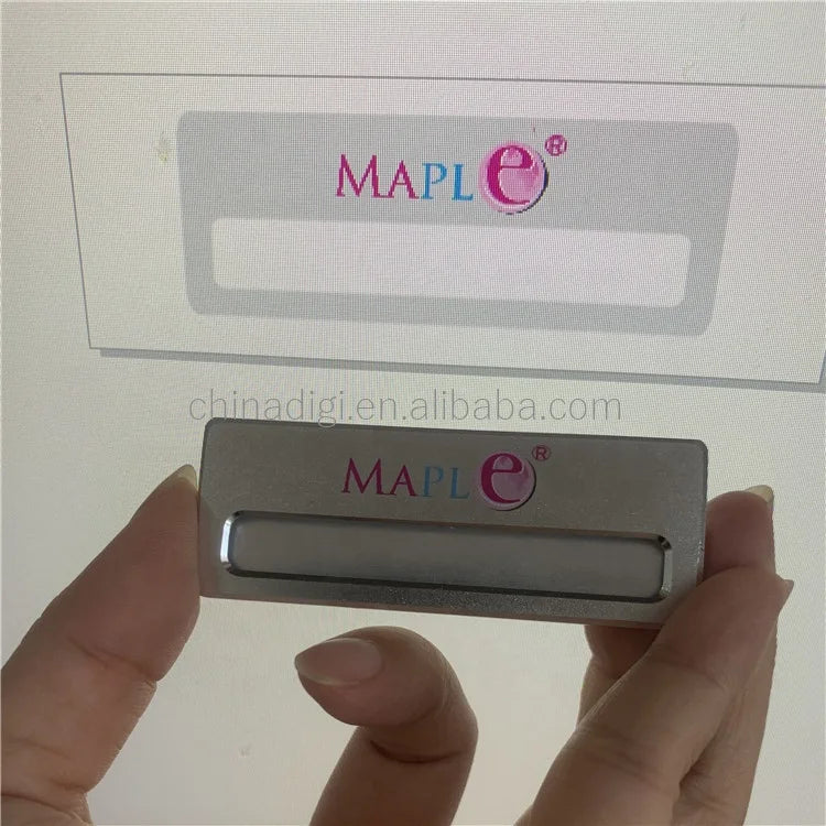 Metal Badge Magnetic Nametags Custom Metal Logo Name Plate With Safety Pin