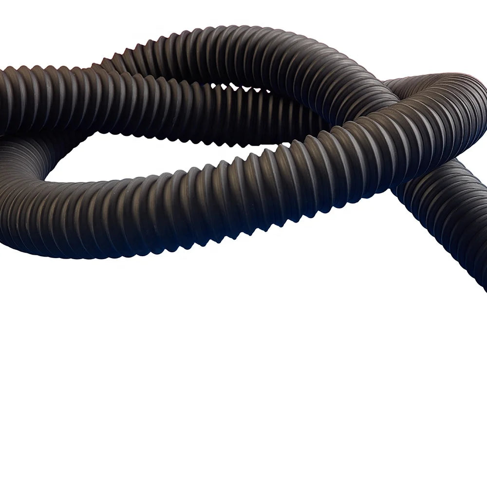 Durable Flexible TPR Plastic Tubes Steel Wire Helix Heat Resistant Hot Fume Extraction Duct Hose Black Industrial 10m Length
