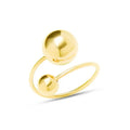 Simple Stainless Steel Small and Big Balls Charm Open Ring for Women