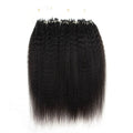 MRSHAIR Kinky Straight Micro Loop Remy Brazilian Human Hair Extensions Invisible Fishing Line Machine Double Weft Nanolink 12-26