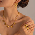 INS Hot Sale 18K Gold Plated Stainless Steel Jewelry Set Cute Crab Charms for Necklace Bracelet Ring Earring Insect Series