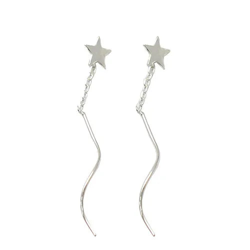 Beadsnice 925 Threader Chain Earrings Sold by Pair Silver Jewelry  Online
