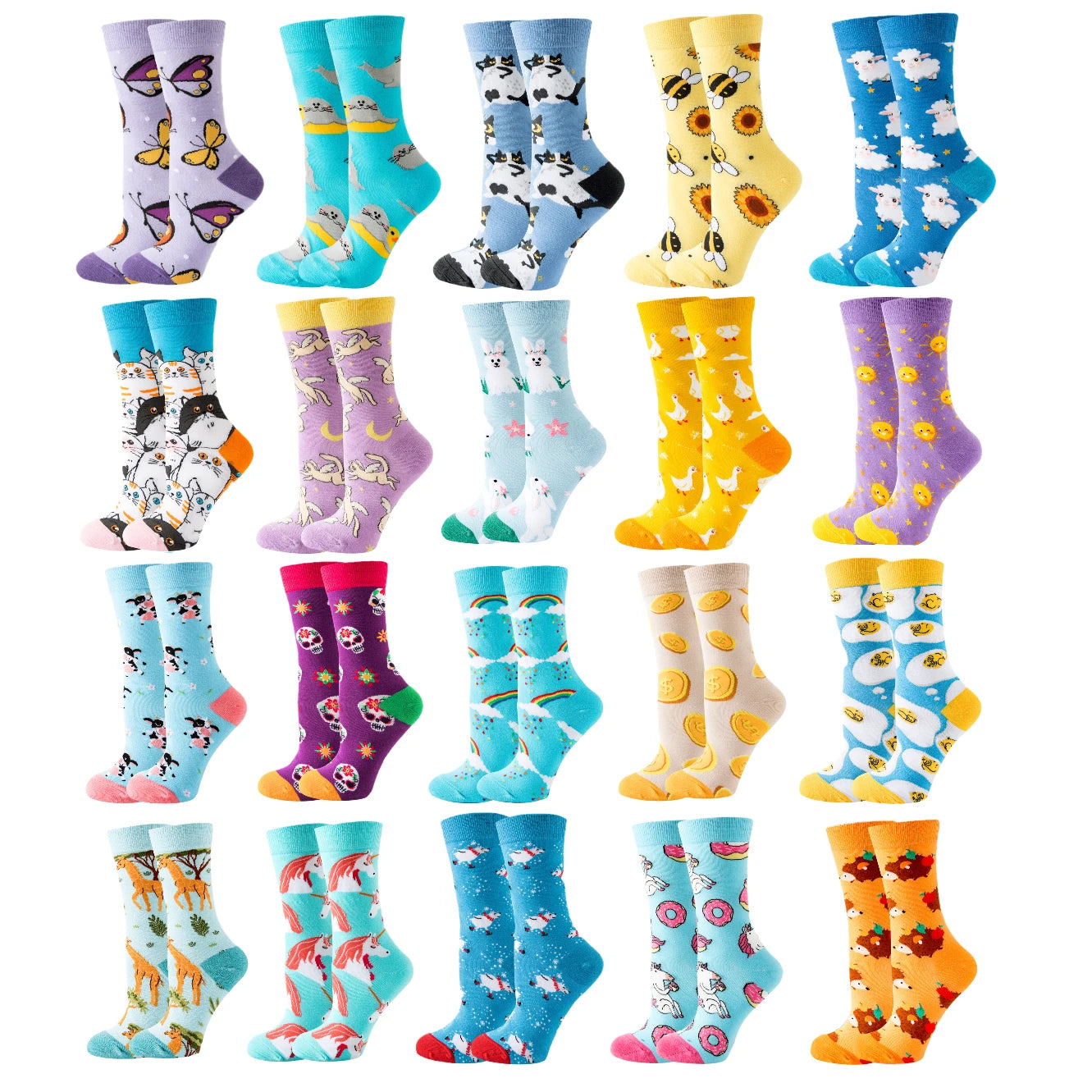 Whale Custom Own Logo OEM Women Unisex Socks Designer Fashion Funny Cotton Daily Crew Dress Tube Socks Cute Gril School Socks
