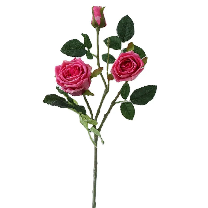 2 Heads Hand Feeling Moisturizing Roses Real Touch Artificial Flowers Rose for Wedding