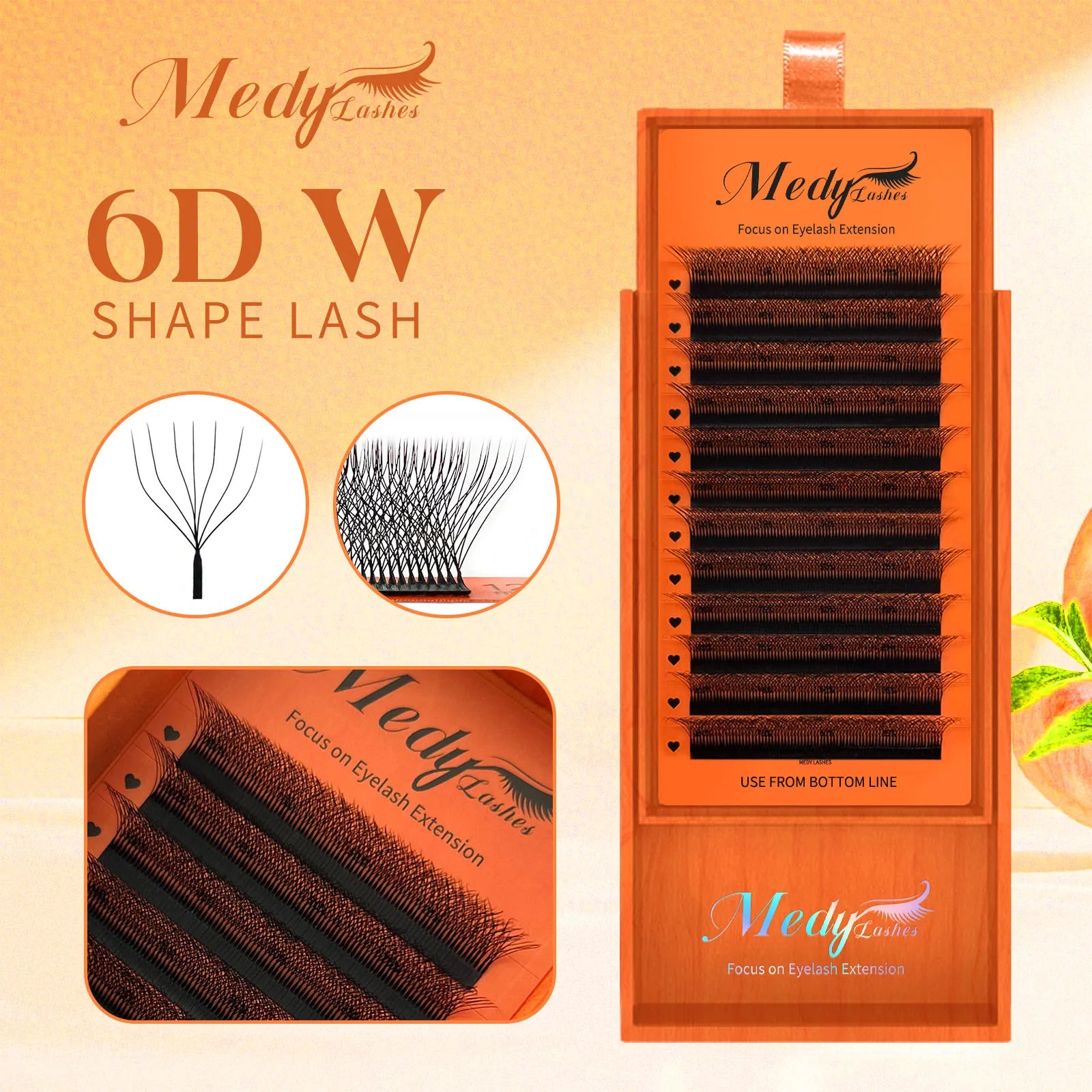 YY Wholesale 3D 4D 5D W-Weave Clover Eyelash Extensions Natural Style Individual False Lash with Private Label