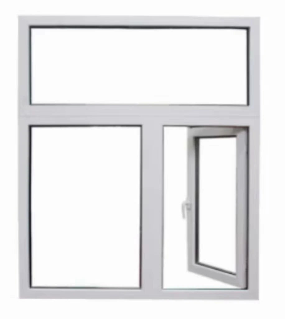 Soundproof  White UPVC Windows and Doors Safety UPVC/PVC Double Glazed Casement Windows