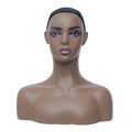 Wholesale Realistic Female Wig Display With Shoulder Hair Makeup Smiling Fiberglass Human Women Mannequin Head