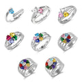 Birthstone love Engraved Diy Gift Ring Design Ring for Women Rings to Give to Mom