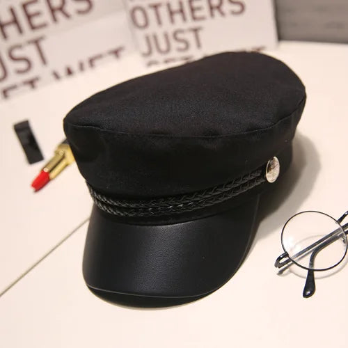 Vintage Image Design Casual Daily Ladies Octagonal Beret Cap Women Flat Top Outdoor Spring Autumn