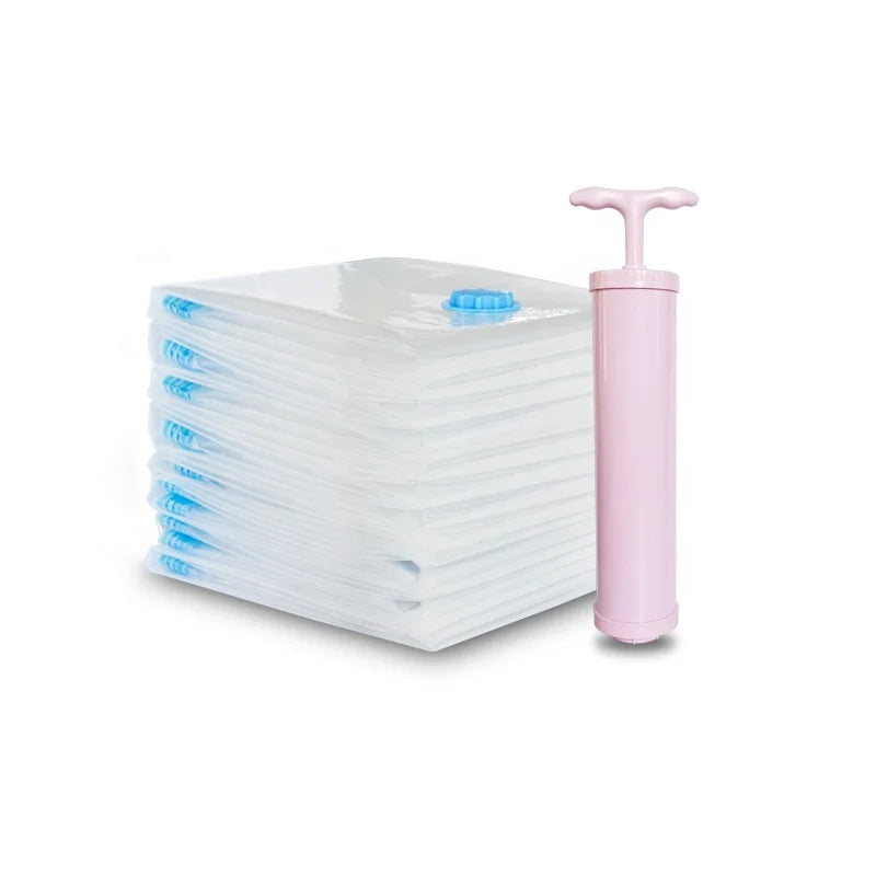 Multi-Function Transparent Compression Bags for Cloth Storage Space-Saving Vacuum Storage in Living Room