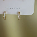 Gold Plated Pure 925 Sterling Silver White Shell Inlaid French Small Hoop Earrings for Women Girls